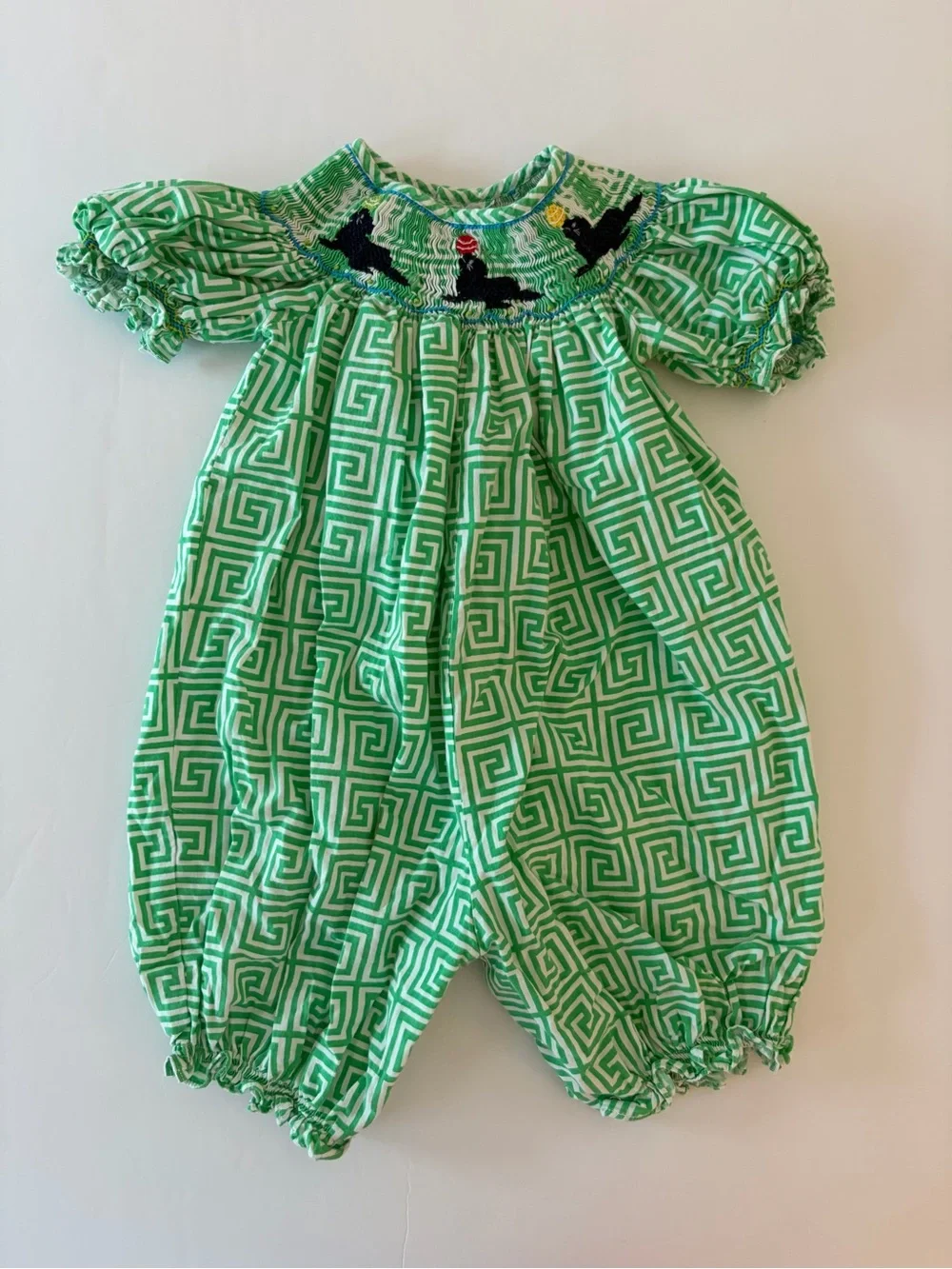 Mom And Me Infant Hand Smocked Circus Seals Baby Romper Size 6 Months